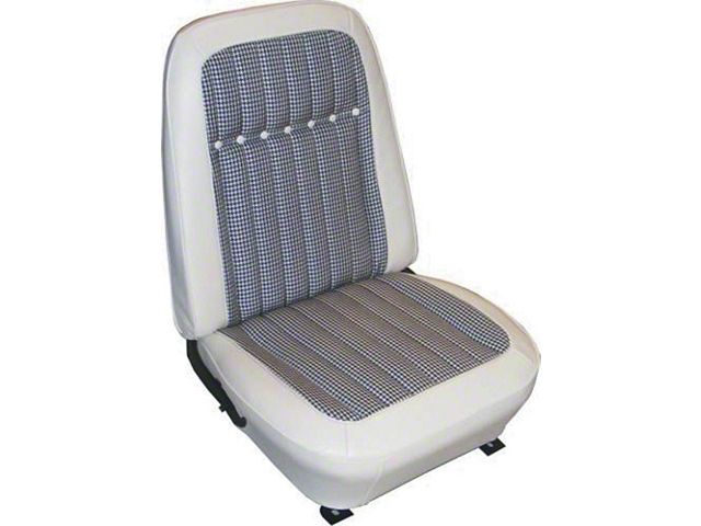 PUI Interiors, Fully Assembled Bucket Seat, White Houndstooth 69HT37U-P Camaro 1969
