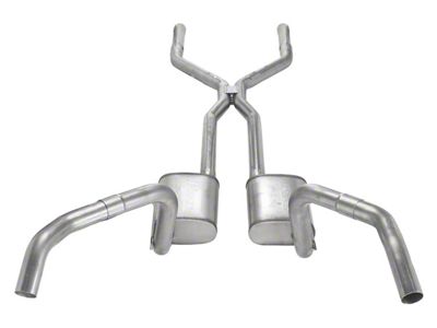 Pypes 2.50-Inch Violator Crossmember-Back Exhaust System with H-Pipe; Quarter Panel Exit (67-69 Camaro)