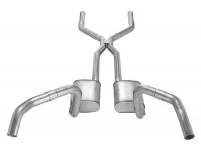 Pypes 3-Inch Turbo Pro Crossmember-Back Exhaust System with H-Pipe; Quarter Panel Exit (67-69 Camaro)