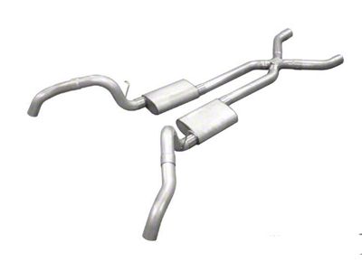 Pypes Crossmember-Back Exhaust System with X-Pipe; Quarter Panel Exit (67-69 Camaro)