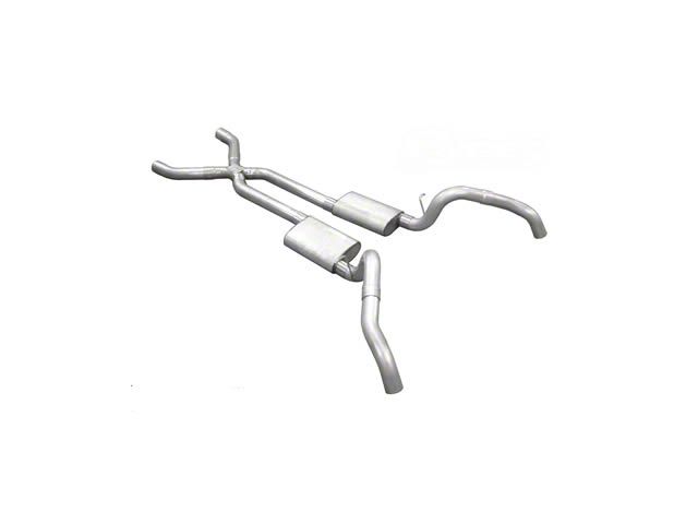 Pypes Race Pro Crossmember-Back Exhaust System with X-Pipe; Quarter Panel Exit (67-69 Camaro)