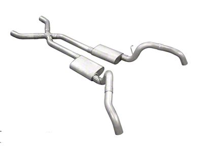 Pypes Race Pro Crossmember-Back Exhaust System with X-Pipe; Quarter Panel Exit (67-69 Camaro)