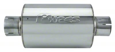 Pypes Ecklers Race Pro Center/Center Muffler; 2.50-Inch Inlet/2.50-Inch ...