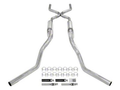Pypes Crossmember-Back Exhaust System with H-Pipe; Side Exit (63-66 C10)