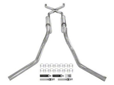 Pypes Crossmember-Back Exhaust System with X-Pipe; Side Exit (63-66 C10)