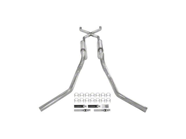 Pypes Crossmember-Back Exhaust System with X-Pipe; Side Exit (63-66 C10)