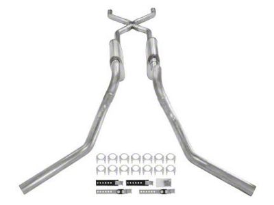 Pypes Crossmember-Back Exhaust System with X-Pipe; Side Exit (63-66 C10)