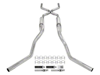 Pypes Race Pro Crossmember-Back Exhaust System with H-Pipe; Side Exit (63-66 C10)