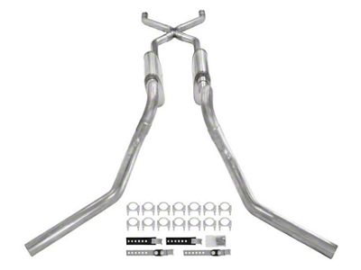 Pypes Race Pro Crossmember-Back Exhaust System with X-Pipe; Side Exit (63-66 C10)