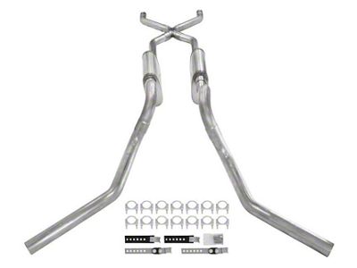 Pypes Street Pro Crossmember-Back Exhaust System with X-Pipe; Side Exit (63-66 C10)