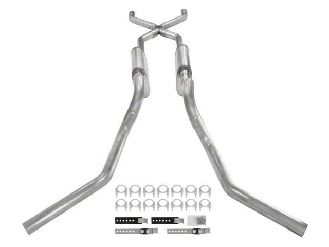 Pypes Turbo Pro Crossmember-Back Exhaust System with X-Pipe; Side Exit (63-66 C10)