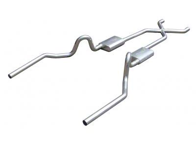 Pypes Race Pro Crossmember-Back Exhaust System with X-Pipe; Polished (64-72 Chevelle)