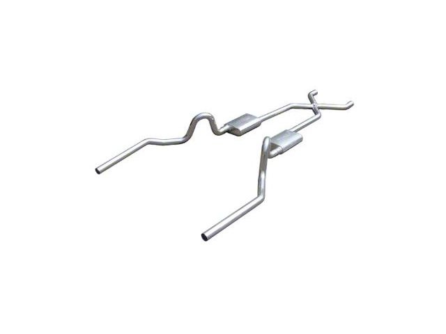Pypes Race Pro Crossmember-Back Exhaust System with X-Pipe; Polished (64-72 Chevelle)