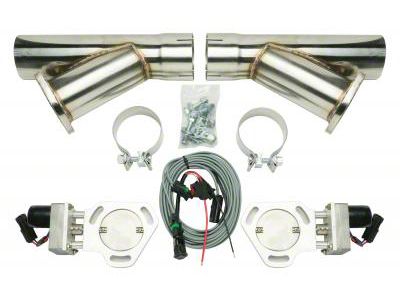 Pypes Dual Exhaust Electric Cutouts with Y-Pipe; 3-Inch (Universal; Some Adaptation May Be Required)