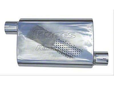 Pypes Race Pro Offset/Offset Muffler; 3-Inch Inlet/3-Inch Outlet; 304 Stainless (Universal; Some Adaptation May Be Required)