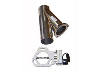 Pypes Single Exhaust Electric Cutouts with Y-Pipe; 3-Inch (Universal; Some Adaptation May Be Required)