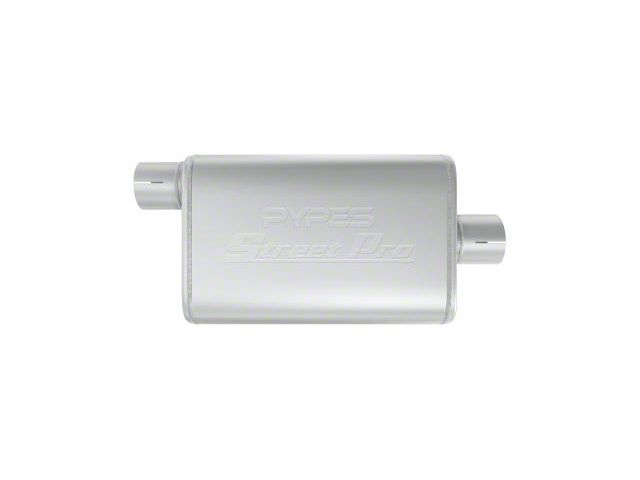 Pypes Street Pro Offset/Center Muffler; 2.50-Inch Inlet/2.50-Inch Outlet (Universal; Some Adaptation May Be Required)