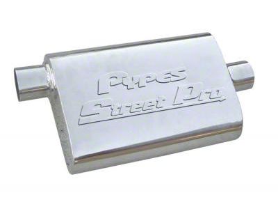 Pypes Street Pro Offset/Center Muffler; 2.50-Inch Inlet/2.50-Inch Outlet (Universal; Some Adaptation May Be Required)