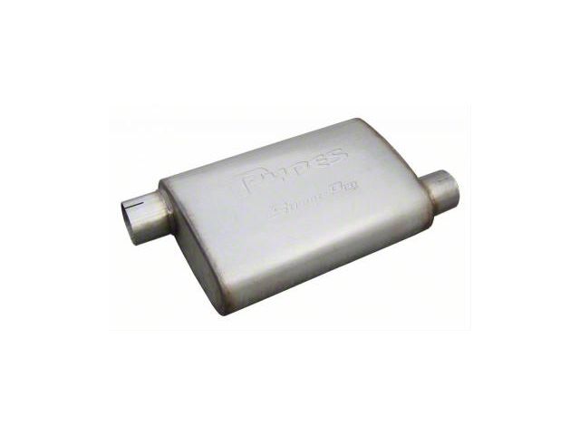 Pypes Street Pro Offset/Offset Muffler; 3-Inch Inlet/3-Inch Outlet (Universal; Some Adaptation May Be Required)