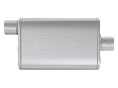 Pypes Turbo Pro Offset/Center Muffler; 2.50-Inch Inlet/2.50-Inch Outlet (Universal; Some Adaptation May Be Required)