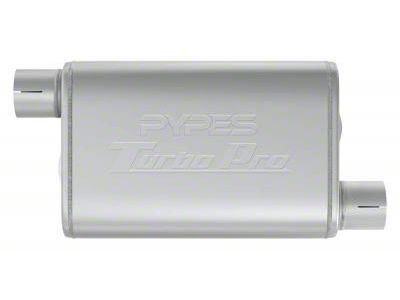 Pypes Turbo Pro Offset/Offset Muffler; 2.50-Inch Inlet/2.50-Inch Outlet (Universal; Some Adaptation May Be Required)