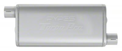 Pypes Ecklers Turbo Pro Offset/Offset Muffler; 2.50-Inch Inlet/2.50 ...