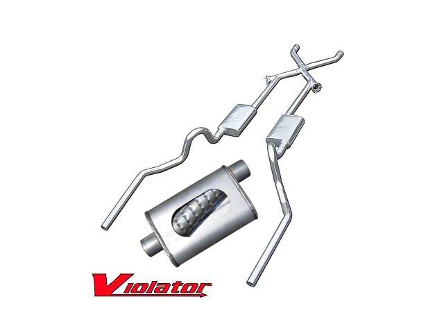 Pypes Dual Exhaust System, 2.5, Violator Mufflers, Crossmember Back W/X-Change, Pypes 1955-1957
