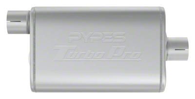 Pypes Ecklers Turbo Pro Offset/Center Muffler; 2.50-Inch Inlet/2.50 ...
