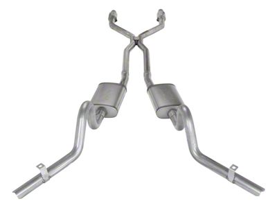 Pypes Race Pro Crossmember-Back Exhaust System with H-Pipe; Quarter Panel Exit (78-87 El Camino)