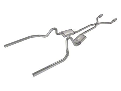 Pypes Race Pro Crossmember-Back Exhaust System with H-Pipe; Rear Exit (78-87 El Camino)