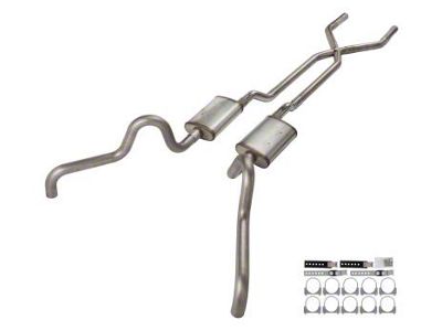 Pypes Crossmember-Back Exhaust System with X-Pipe; Quarter Panel Exit (66-70 Fairlane)