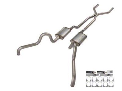 Pypes Race Pro Crossmember-Back Exhaust System with H-Pipe; Quarter Panel Exit (66-70 Fairlane)