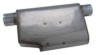 Pypes Ecklers Street Pro Same Side Offset Muffler; 2.50-Inch Inlet/2.50 ...