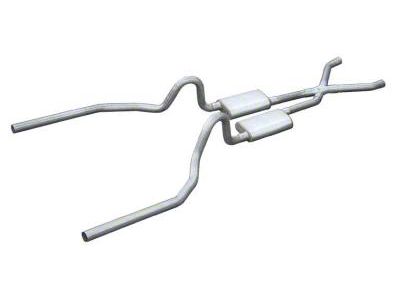 Pypes Crossmember-Back Exhaust System with X-Pipe (65-70 Mustang Coupe, Fastback w/o Staggered Shocks)