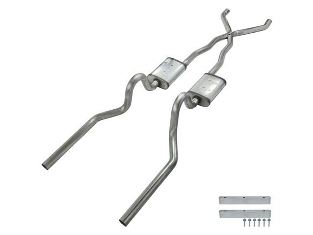 Pypes Crossmember-Back Exhaust System with X-Pipe (65-70 Mustang Convertible)