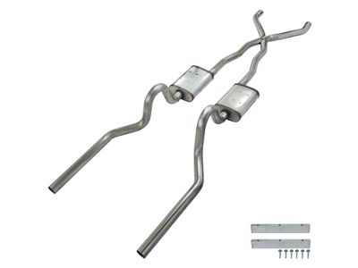 Pypes Crossmember-Back Exhaust System with X-Pipe (65-70 Mustang Convertible)