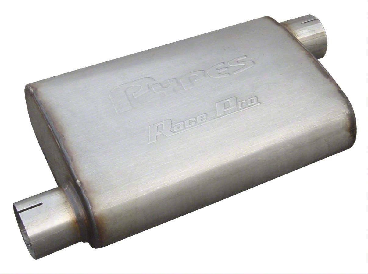 Pypes Ecklers Race Pro Offset/Offset Muffler; 2.50-Inch Inlet/2.50-Inch ...