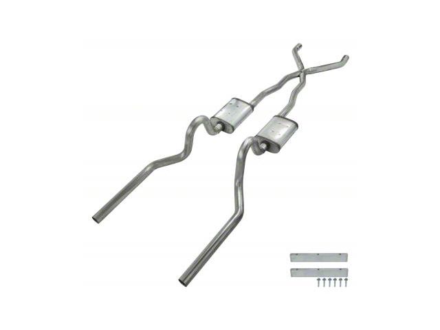 Pypes Turbo Pro Crossmember-Back Exhaust System with X-Pipe (65-70 Mustang Convertible)
