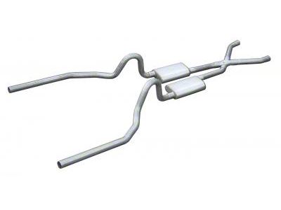 Pypes Violator Crossmember-Back Exhaust System with X-Pipe (65-70 Mustang Coupe, Fastback w/o Staggered Shocks)