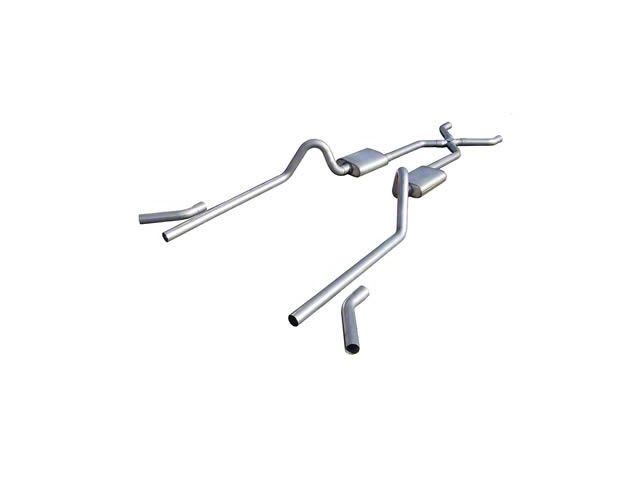 Pypes Race Pro Crossmember-Back Exhaust System with X-Pipe and 14-Inch Muffler (55-57 V8 150 Hardtop, Sedan, 210 Hardtop, Sedan, Bel Air Hardtop, Sedan)