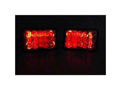 Quake LED Tempest 4x6-Inch High/Low RG Accent LED Headlight; Chrome Housing; Clear Lens (58-92 Corvette C1, C2, C3 & C4)