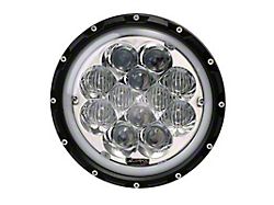 Quake LED 7-Inch Spider Eye Headlights with DRL Halo and RGB Accents; Chrome Housing; Clear Lens (70-76 Firebird)