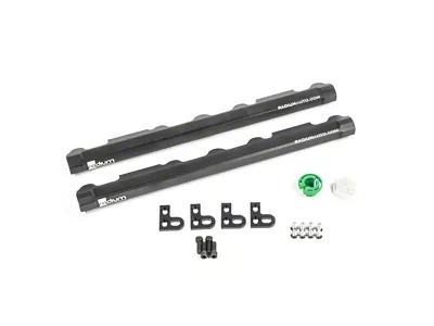 Radium Engineering Aluminum Fuel Rails; Black Anodized (88-96 V8 Bronco)