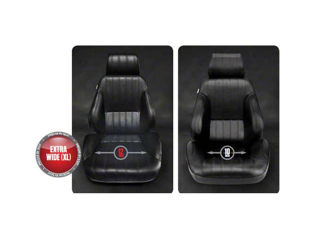 Rally Recliner Bucket Seat, Left, Black Extra Wide