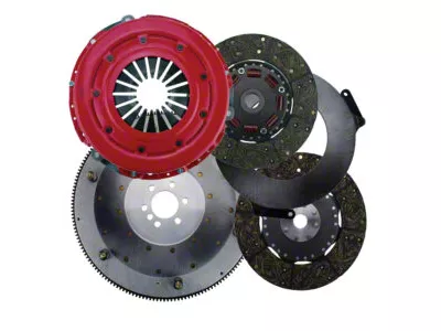 RAM Clutches Force 10.5 300 Series Organic Dual Disc Clutch Kit with 6-Bolt Steel Flywheel; 26-Spline (98-02 5.7L Firebird)