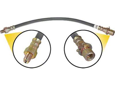 Ranchero Brake Hose, Front, Drum Brakes, Left Or Right, 14-1/4 Long, 1967-1971 (Front Drum Brakes)