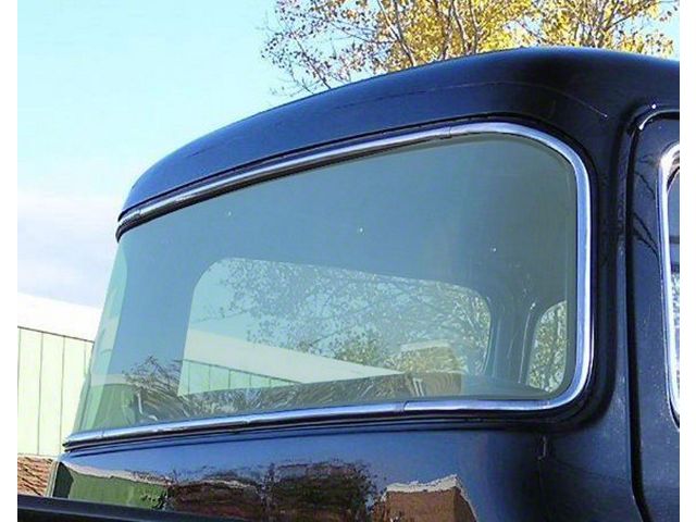 Rear glass, big back curved glass laminated - 1956 Ford Truck, F-series - Green tint (F-series)