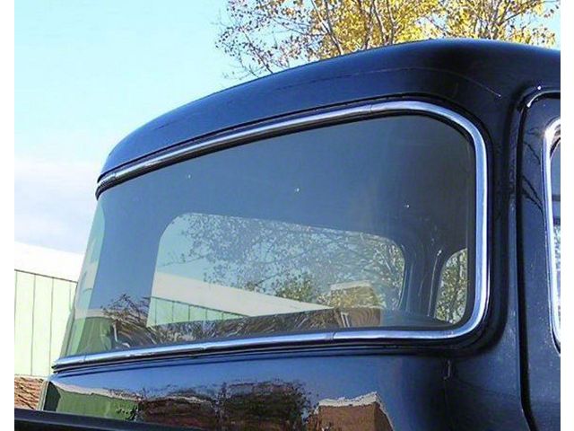 Rear glass, big back curved glass laminated - 1956 Ford Truck, F-series - Light grey, light smoke (F-series)