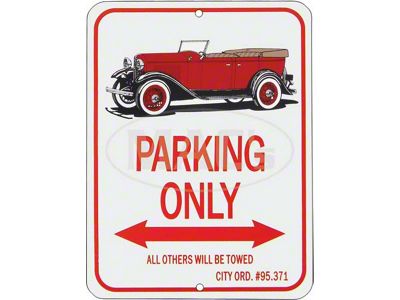 Phaeton Parking Only Sign, Red