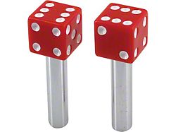 Red Dice Door Lock Knobs, Pair